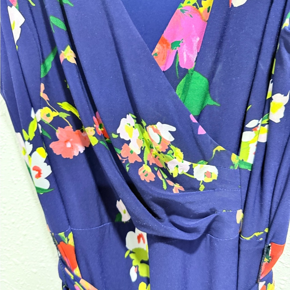 Ralph Lauren Navy Floral Midi Dress - Picture 4 of 9
